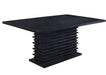 Stanton Rectangle Pedestal Dining Table Black - U&U Home Budget Furniture (Carteret, NJ)