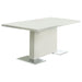 Anges T-shaped Pedestal Dining Table Glossy White - U&U Home Budget Furniture (Carteret, NJ)