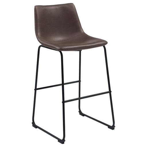 Michelle Armless Bar Stools Two-tone Brown and Black (Set of 2) - U&U Home Budget Furniture (Carteret, NJ)