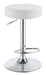 Ramses Adjustable Backless Bar Stool Chrome and White - U&U Home Budget Furniture (Carteret, NJ)