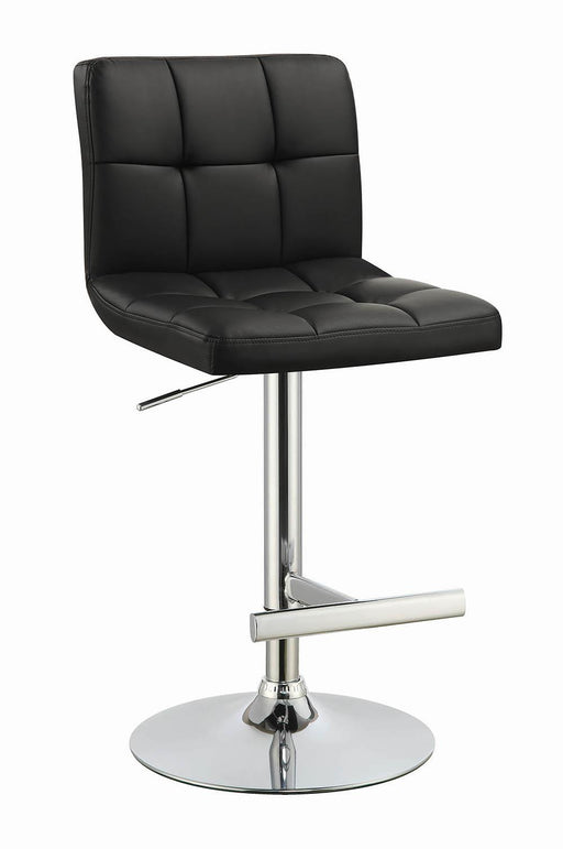 Lenny Adjustable Bar Stools Chrome and Black (Set of 2) - U&U Home Budget Furniture (Carteret, NJ)