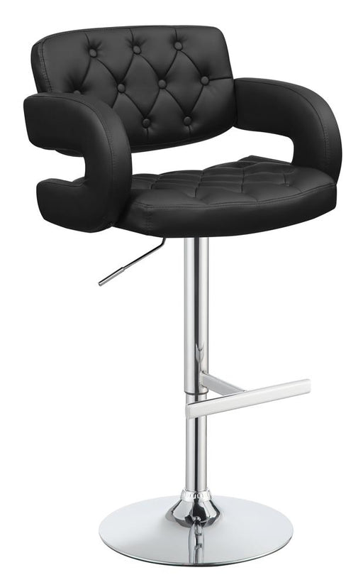 Brandi Adjustable Bar Stool Black and Chrome - U&U Home Budget Furniture (Carteret, NJ)