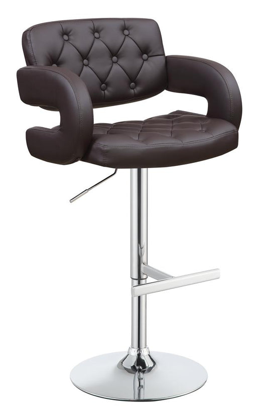 Brandi Adjustable Bar Stool Chrome and Brown - U&U Home Budget Furniture (Carteret, NJ)