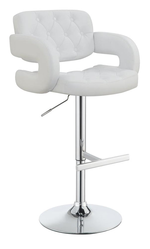 Brandi Adjustable Bar Stool Chrome and White - U&U Home Budget Furniture (Carteret, NJ)
