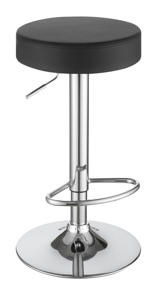 Ramses 29" Adjustable Bar Stool Chrome and Black - U&U Home Budget Furniture (Carteret, NJ)