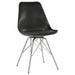 Juniper Armless Dining Chairs Black and Chrome (Set of 2) - U&U Home Budget Furniture (Carteret, NJ)