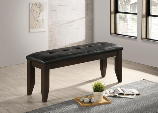 Dalila Tufted Upholstered Dining Bench Cappuccino and Black - U&U Home Budget Furniture (Carteret, NJ)