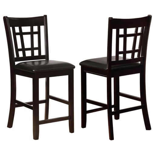 Lavon Upholstered Counter Height Stools Black and Espresso (Set of 2) - U&U Home Budget Furniture (Carteret, NJ)