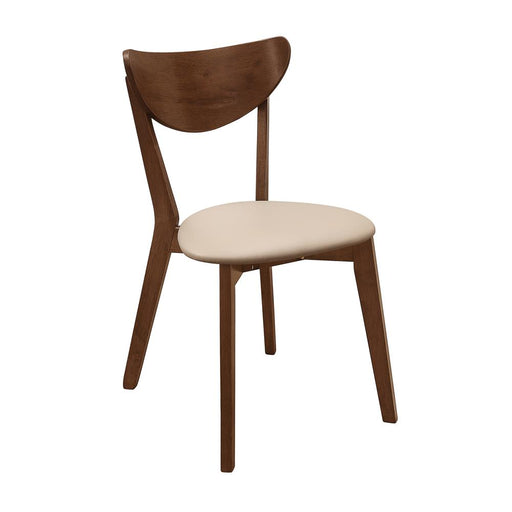 Kersey Dining Side Chairs with Curved Backs Beige and Chestnut (Set of 2) - U&U Home Budget Furniture (Carteret, NJ)