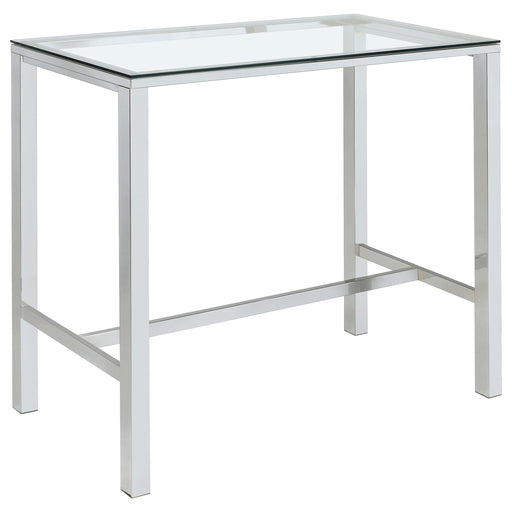 Tolbert Bar Table with Glass Top Chrome - U&U Home Budget Furniture (Carteret, NJ)