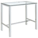 Tolbert Bar Table with Glass Top Chrome - U&U Home Budget Furniture (Carteret, NJ)
