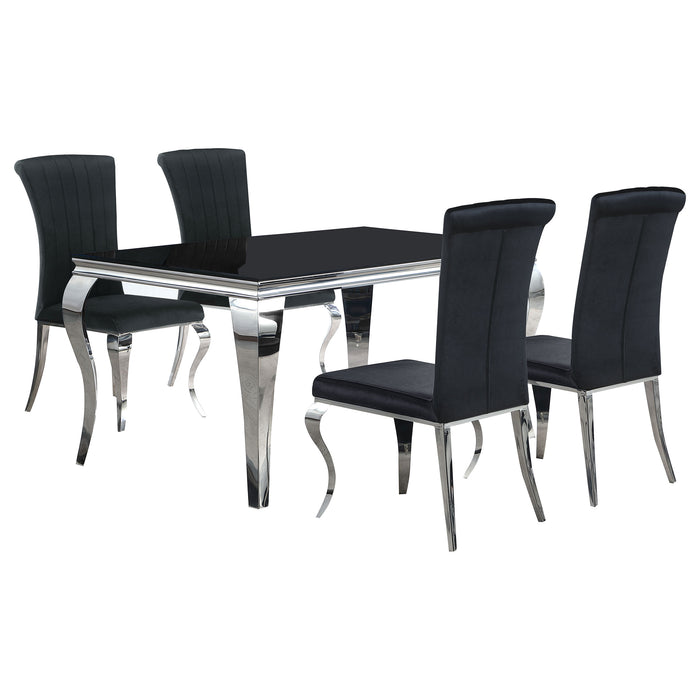 Carone 5 Pc Dining Sets Black - U&U Home Budget Furniture (Carteret, NJ)