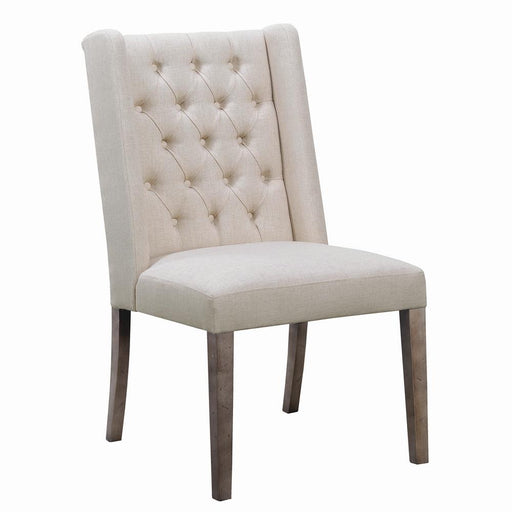 Bexley Tufted Side Chairs Dark Brown and Beige (Set of 2) - U&U Home Budget Furniture (Carteret, NJ)