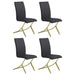 Carmelia Upholstered Side Chairs Black (Set of 4) - U&U Home Budget Furniture (Carteret, NJ)