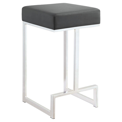 Gervase Square Counter Height Stool Grey and Chrome - U&U Home Budget Furniture (Carteret, NJ)