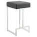 Gervase Square Counter Height Stool Grey and Chrome - U&U Home Budget Furniture (Carteret, NJ)