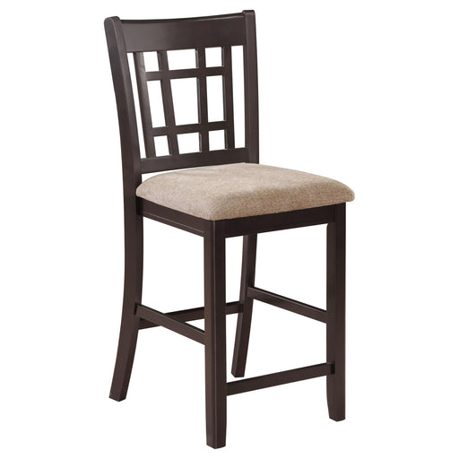 Lavon Lattice Back Counter Stools Tan and Espresso (Set of 2) - U&U Home Budget Furniture (Carteret, NJ)