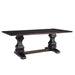 Parkins Double Pedestals Dining Table Rustic Espresso - U&U Home Budget Furniture (Carteret, NJ)