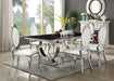 Antoine Rectangular Glass Top Dining Set Chrome - U&U Home Budget Furniture (Carteret, NJ)