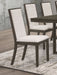 Kelly Upholstered Solid Back Dining Side Chair Beige and Dark Grey (Set of 2) - U&U Home Budget Furniture (Carteret, NJ)