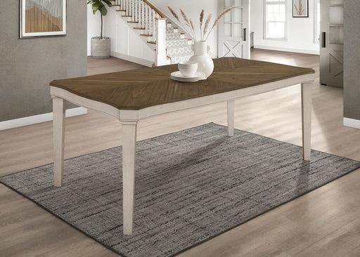 Ronnie Starburst Dining Table Nutmeg and Rustic Cream - U&U Home Budget Furniture (Carteret, NJ)