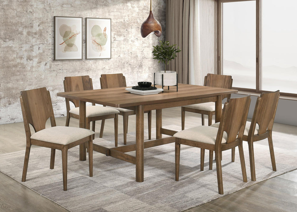 Crestmore 71-inch Rectangular Wood Dining Table Walnut - U&U Home Budget Furniture (Carteret, NJ)