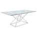 Beaufort Rectangle Glass Top Dining Table Chrome - U&U Home Budget Furniture (Carteret, NJ)