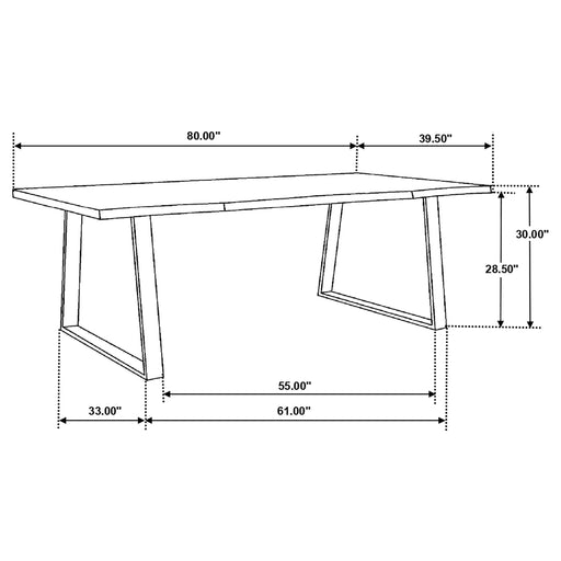 Ditman Live Edge Dining Table Grey Sheesham and Black - U&U Home Budget Furniture (Carteret, NJ)