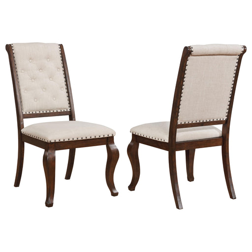 Brockway Tufted Dining Chairs Cream and Antique Java (Set of 2) - U&U Home Budget Furniture (Carteret, NJ)