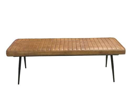 Misty Cushion Side Bench Camel and Black - U&U Home Budget Furniture (Carteret, NJ)