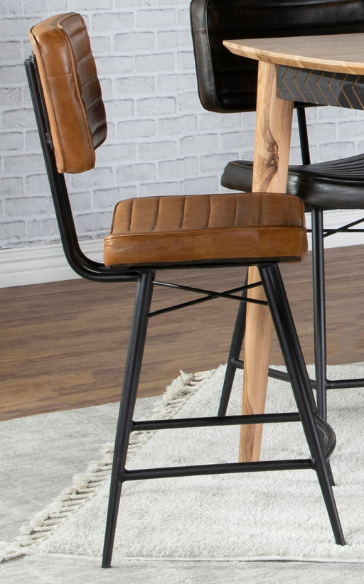 Partridge Upholstered Counter Height Stools with Footrest (Set of 2) - U&U Home Budget Furniture (Carteret, NJ)