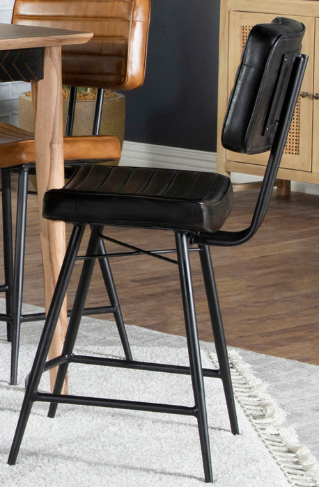 Partridge Upholstered Counter Height Stools with Footrest (Set of 2) - U&U Home Budget Furniture (Carteret, NJ)