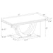 Kerwin Rectangle Faux Marble Top Dining Table White and Chrome - U&U Home Budget Furniture (Carteret, NJ)