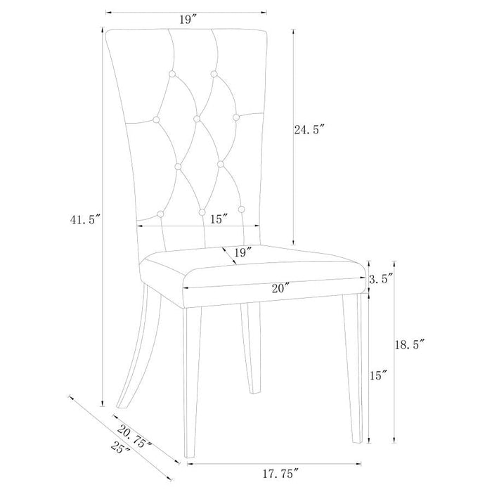 Kerwin Tufted Upholstered Side Chair (Set Of 2) - U&U Home Budget Furniture (Carteret, NJ)