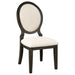 Twyla Upholstered Oval Back Dining Side Chairs Cream and Dark Cocoa (Set of 2) - U&U Home Budget Furniture (Carteret, NJ)