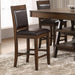 Dewey Upholstered Counter Height Chairs with Footrest (Set of 2) Brown and Walnut - U&U Home Budget Furniture (Carteret, NJ)