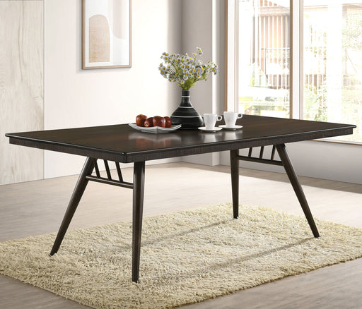 Wes Rectangular Dining Table Dark Walnut - U&U Home Budget Furniture (Carteret, NJ)