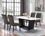 Sherry Rectangular Marble Top Dining Table set - U&U Home Budget Furniture (Carteret, NJ)