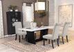 Sherry Rectangular Marble Top Dining Table set - U&U Home Budget Furniture (Carteret, NJ)