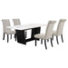 Sherry Rectangular Marble Top Dining Table set - U&U Home Budget Furniture (Carteret, NJ)