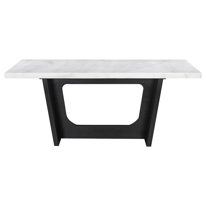 Sherry Rectangular Marble Top Dining Table set - U&U Home Budget Furniture (Carteret, NJ)