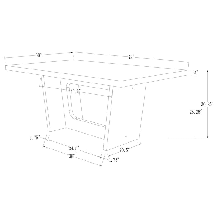 Sherry Rectangular Marble Top Dining Table set - U&U Home Budget Furniture (Carteret, NJ)