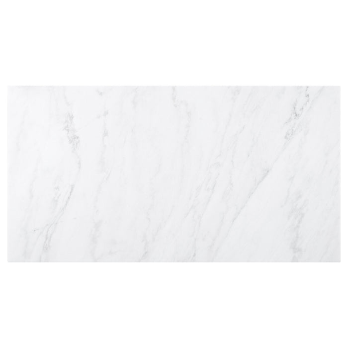 Sherry Trestle Base Marble Top Dining Table Espresso and White