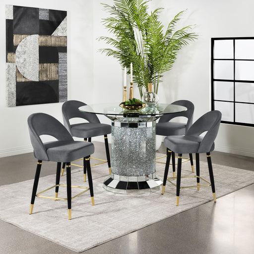 Ellie 5 Pc Counter Height Dining Sets Gray - U&U Home Budget Furniture (Carteret, NJ)