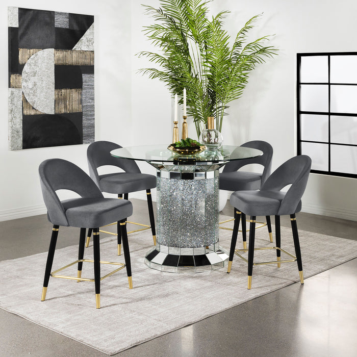 Ellie 5 Pc Counter Height Dining Sets Gray - U&U Home Budget Furniture (Carteret, NJ)