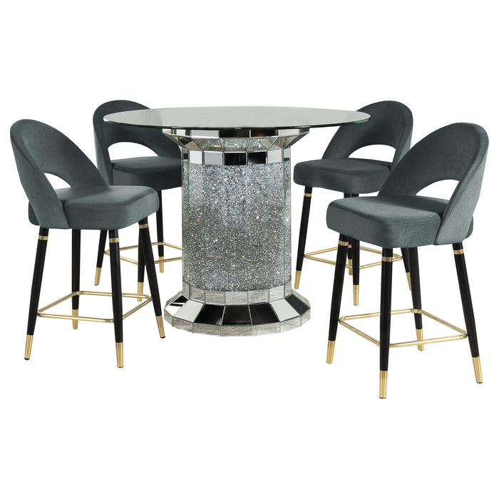 Ellie 5 Pc Counter Height Dining Sets Gray - U&U Home Budget Furniture (Carteret, NJ)