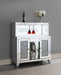 Yvaine 2-door Mirrored Wine Cabinet with Faux Crystal Inlay Silver - U&U Home Budget Furniture (Carteret, NJ)