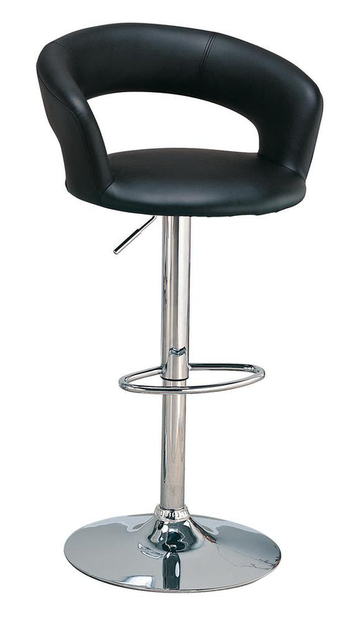 Barraza 29" Adjustable Height Bar Stool Black and Chrome - U&U Home Budget Furniture (Carteret, NJ)