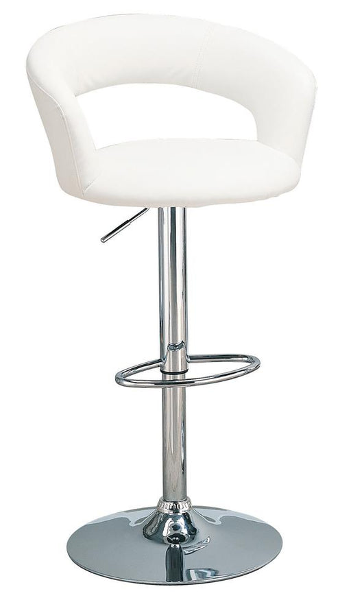 Barraza 29" Adjustable Height Bar Stool White and Chrome - U&U Home Budget Furniture (Carteret, NJ)