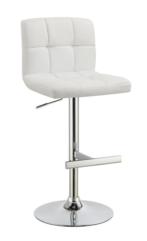 Lenny Adjustable Bar Stools Chrome and White (Set of 2) - U&U Home Budget Furniture (Carteret, NJ)